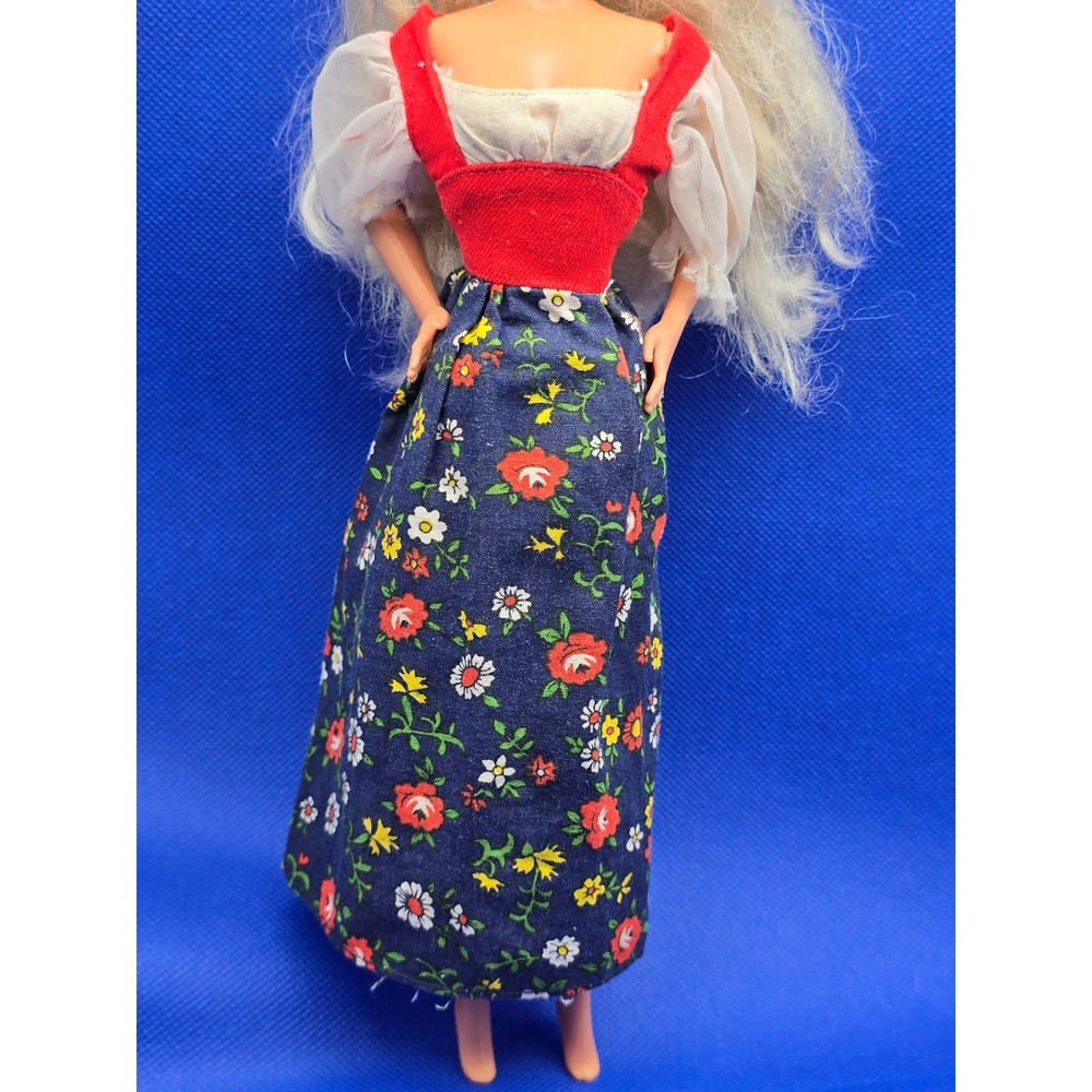 Vintage Barbie Doll Peasant Dress #7755 Black Label Clothing 1974